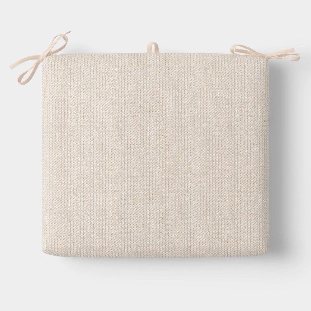 Threshold 18x20" Faux Natural Knit Seat Cushion Ivory Chair Cushion New